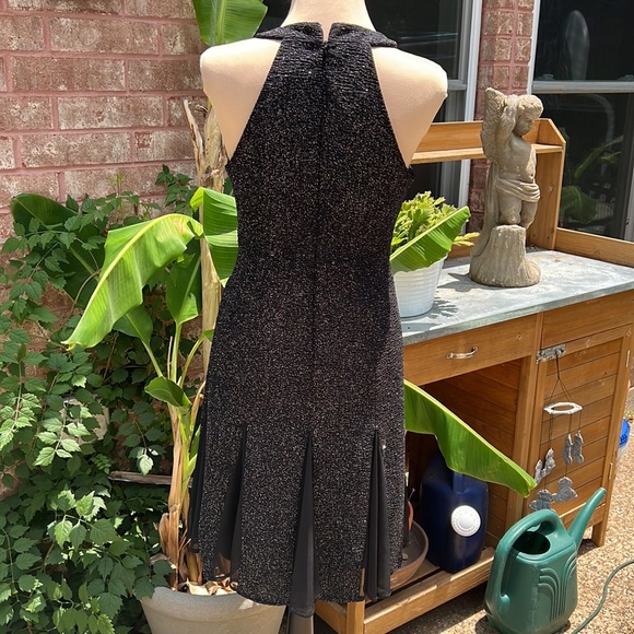 Nightway Collection Glitter Halter Cocktail Holiday Midi Dress EUC Size 6P - Picture 5 of 11